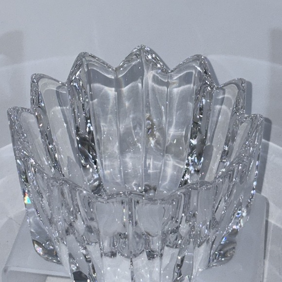 Vintage ORREFORS Fluted Crystal Glass Bowl "Fleur" Signed 1980's Sweden Heavy - Picture 2 of 9